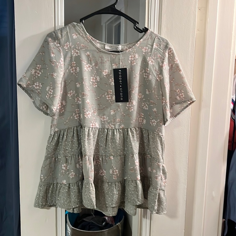 Paper crane cute top